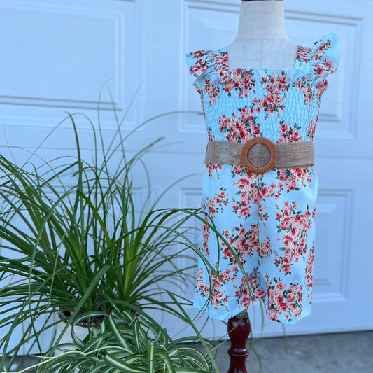 Floral Print Jumpsuit & Belt